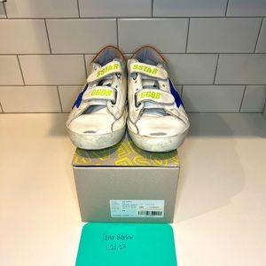 Golden Goose Kids old school sneakers in size 36. Orange blue and neon green.